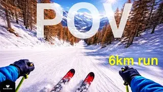 6km long run! Serre Chevalier Vall&eacute;e / Col de la Cucumelle to Villeneuve / 16.1.2026. GoPro 13 hero