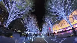 【8K 360°】【BGM】Roppongi Illuminations | Keyakizaka Lights & Tokyo Tower at Christmas