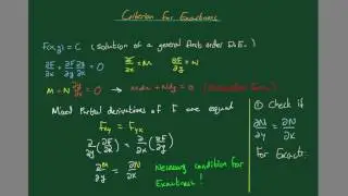 Exact Differential Equations - Criteria for Exactness