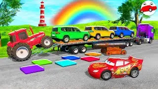 Cars & Buses Launched by Speed Bumps | BeamNG #39 🚗
