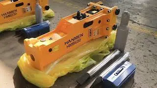 HMB680 excavator rock breaker hammer(box type) Working