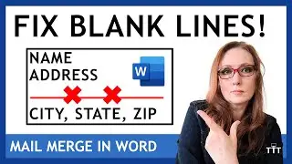 Слияние в Microsoft Word — подавление/предотвращение появления пустых строк для отсутствующих пол...