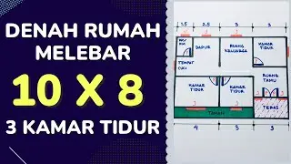 Denah Rumah 10 X 8 Meter Melebar 3 Kamar Tidur