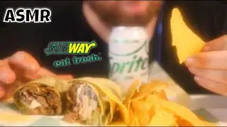 ASMR SUBWAY STEAK CALI FRESH WRAP SO SATISFYING ASMR MUKBANG