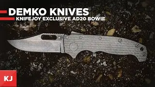 Demko Knives AD20 Bowie Blade With All Titanium Textured Handles | KnifeJoy Exclusive