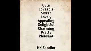 synonyms of Adorable #english #vocabulary #harpreetkau Sandhu educational hub