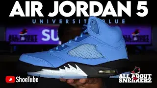 AIR JORDAN 5 'UNIVERSITY BLUE' UNBOXING & REVIEW!! 🥶