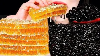 ASMR RAW HONEYCOMB TAPIOCA PEARLS  EATING SOUNDS MUKBANG  ASMR.