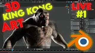 Creating king kong  cinematic in blender #live #3danimationtutorial
