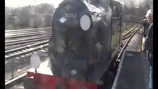 Winter Steam Weekend Gala 2014 - Visiting LSWR M7 30053 runs around its train at Totnes