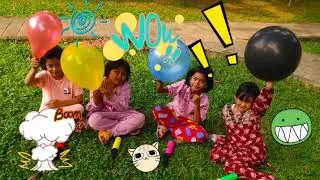 Outdoor fun with flower Balloon and Learn colors for kids l Part 1