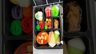 Packing School Lunch with CANDY Food *BENTO Box* Satisfying Video ASMR! 🍕🍦🍭 #shorts #asmr