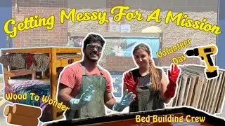 Building bunk beds for kids | Volunteer VLOG | Bed building crew