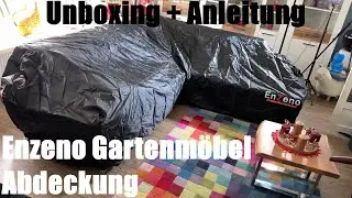 Enzeno Garten Gartenmöbel Abdeckung L-Form, Schutzhülle für Gartenmöbel Unboxing und Anleitung