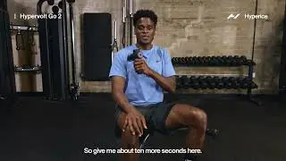 Joe Holder pre-run warmup with the Hypervolt Go 2