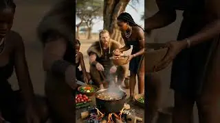 Viking Chef Served Tribal Stew by African Women 🔥⚔️ | Ancient Outdoor Cooking Ritual #outdoorcooking