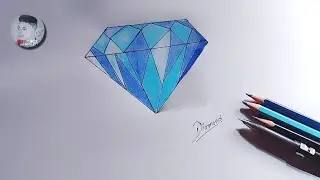 Drawing realistic Diamond | beginners drawing tutorial