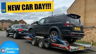 COLLECTING MY NEW V6 TOUAREG WITH MY V6 SHOGUN SPORT AND BRIAN JAMES A4 TRAILER