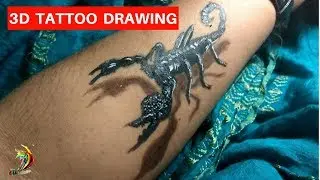 3D Scorpion Drawing /Amazing realistic illusion | 3D Scorpion Tattoo Step By Step