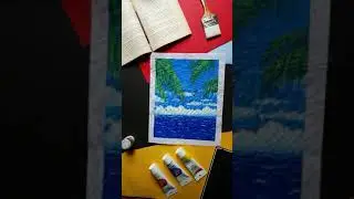 how to draw seascape painting #painting#art#shorts#short#youtubeshort#viralvideo#viraldrawing