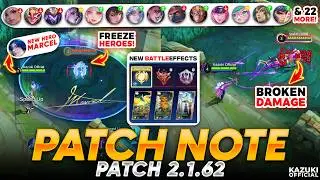 BIG UPDATE IS HERE | NEW HERO MARCEL | 36 HERO BUFFS | BATTLEFIELD ADJS & MASSIVE CHANGES ON MAGE