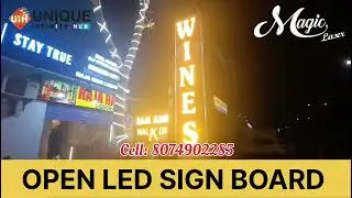 Open Led 9mm Sign Board  Magic Laser Quilla Chowrasta Nizamabad +91 8074902285