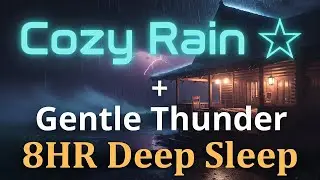 Cozy Rain + Gentle Thunder 🌧️🌩️ 8HR | Deep Sleep
