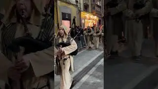 The wonderful band of pipers playing at Llanes (Spain) during the Three Kings procession 2026.