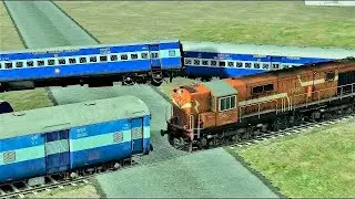 Coupling From Accident Site _ NGC WDG3A + JHS WDM3D Coupling _ Departing SLR COACHES to Destination