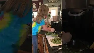 Shucking Peas with Bella