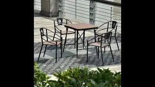Outdoor table and chairs courtyard balcony coffee table and chair plastic wood
