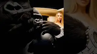 GORILLA IN MILLION DOLLAR ROLLS ROYCE! #viral #viralshorts #rich #lifestyle  #success #motivation
