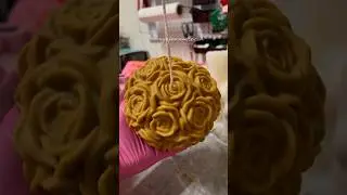 Huge Rose ball with Golden Honey color #candles #diy #satisfying #art #handmade