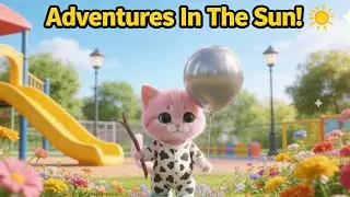 Милое приключение с котом на воздушном шаре 🎈 Сюрприз с детенышами животных для детей
