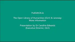 Discovering journal publishing platforms - more info: The Open Library of Humanities (OLH) & Janeway