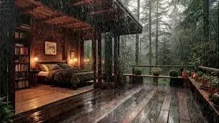 Daily stress relief – Natural rain sound – Rain on rooftop outside – Anxiety fades 😌🌙