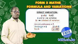 FORM 3 MATHEMATICS - FORMULA AND VARIATIONS - THE ACHIEVERS FOCUS ACADEMY (TAFA)