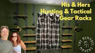 DIY Gun Wall with Shelves | Hunting Gear Storage Room | His & Hers Tactical Gear Wall Shelf