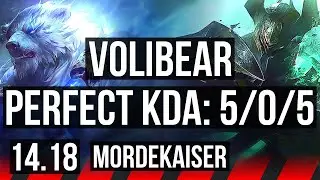VOLIBEAR vs MORDEKAISER (TOP) | 5/0/5 | EUW Diamond | 14.18