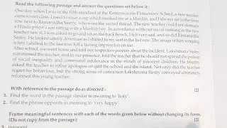 Read the following passage and answer the questions set below it:| English grammar 2