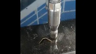 Waterjet Carbon Cutting - Prebored hole drill accessory and Pure Water