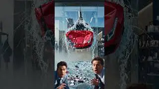 Ferrari Crash in Slow Motion | Hyperrealistic Storefront Impact | Easy Loop