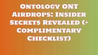 Grab Ontology ONT Airdrop for Free | Learn How to Swap or Sell Ontology ONT Airdrop