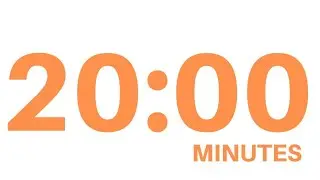 20 Minute -  Simple Countdown Timer - Orange Numbers
