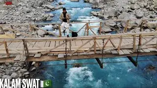 KALAM SWAT Wooden Bridge / 4k Drone video