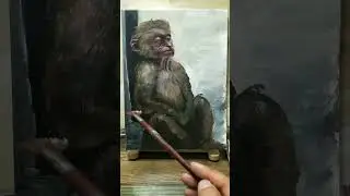 Brush Work Sad Monkey #shorts