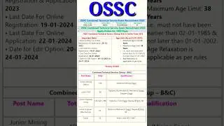 OSSC Combined Technical Service Exam Recruitment 2023&nbsp;