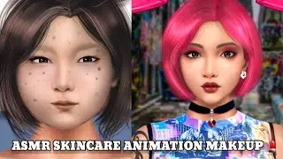 ASMR SKINCARE /face makeup 💄/oddlysatisfying/asmrcare animation relaxing video/entertainment