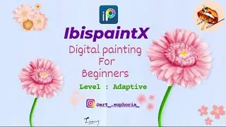 [IBISPAINTX] Aesthetic template digital painting|light pink flower|#digitalpainting #shorts #art