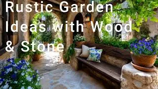 Rustic Garden Decor with Natural Wood Stone and Old Tools Serene Timeless Classic Inspiration